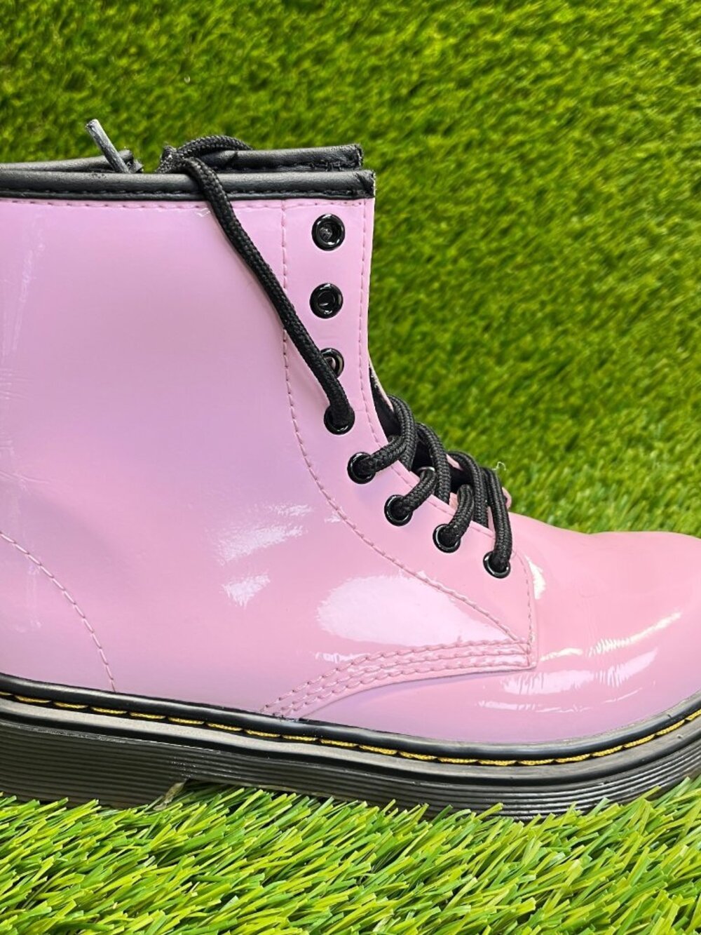 Dr. Martens 1460 J Girls Size 2Y Pink Classic Walking Leather Side Zip Boots